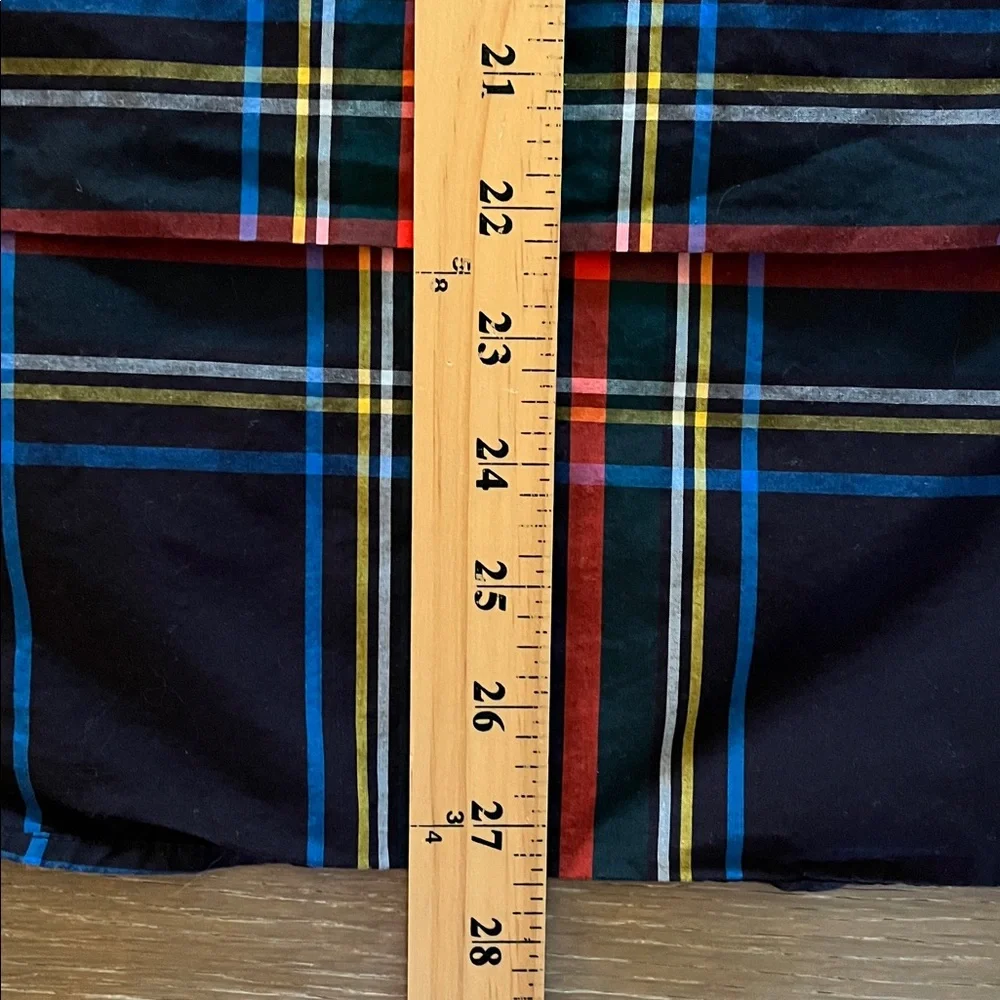 J. Crew Funnelneck shirt in Stewart tartan with jeweled buttons size 4